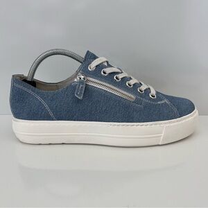 PAUL GREEN Skylar Platform Sneaker In Jean Denim